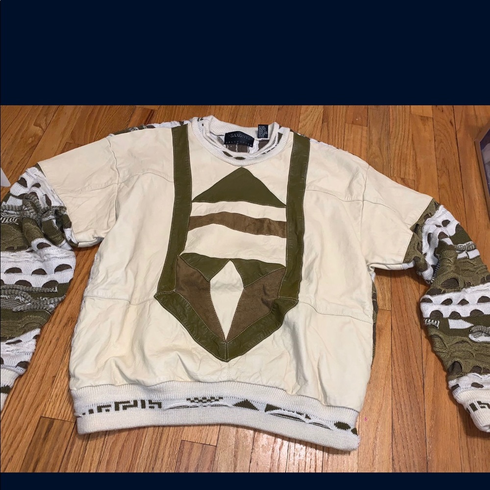 Vintage Saxony Collection Leather Sweater Men’s XL